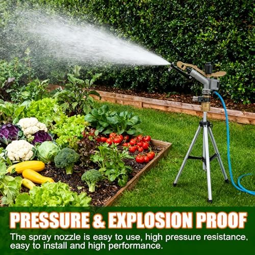 1" Agriculture Farm Irrigation Sprinkler Watering Spray 360° Rotary - Image 2