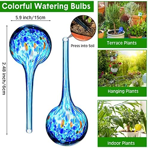 16 Pcs Plant Watering Devices 150ml Small Self Watering Globes for Indoor and Outdoor Planter Insert Multicolored Automatic Glass Watering Globes for Plants Everyday Use, 5 Day Irrigation - Image 2