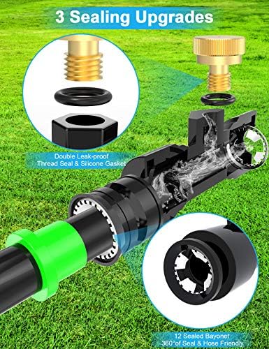 Misters for Outside Patio 89FT(27.3M)+34 Brass Mist Nozzles+a Brass Adapter(3/4") Detachable Outdoor misting Cooling System for Garden, Waterpark, Greenhouse, Backyard - Image 2