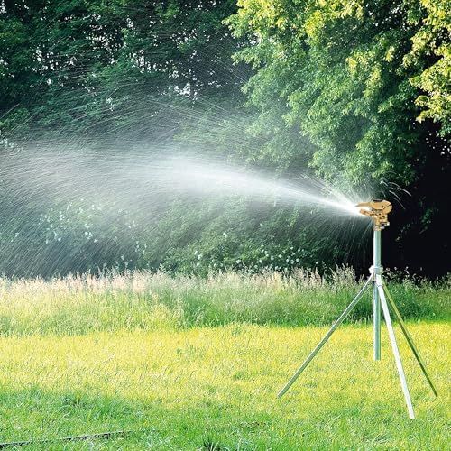 Hourleey 1/2 Inch Zinc Impact Sprinkler, 2 Pack Heavy Duty Lawn Sprinkler Head with Nozzles, Adjustable 0-360 Degree Impulse Watering Sprinklers for Large Coverage Garden Grass Yard Irrigation - Image 5