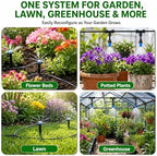 300FT Drip Irrigation System Kit, Quick Push-to-Connect Auto Garden Watering Irrigation System with 70FT 1/2'' & 230FT 1/4'' Tubing, Adjustable Dripper Sprayers for Raised Bed, Lawn, Greenhouse - Image 5