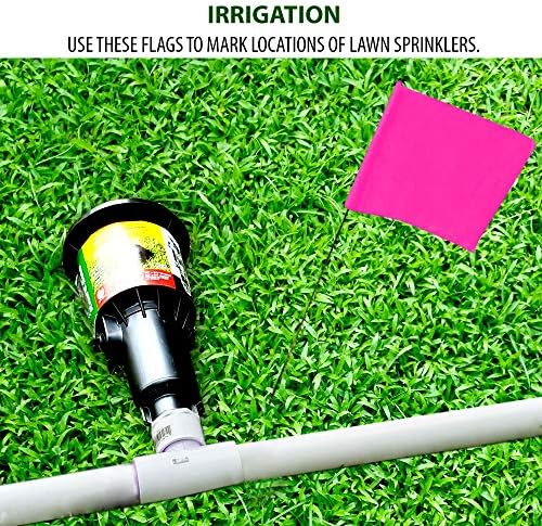 Pink Marking Flags 1000 Pack - 4x5x15 Inch Pink Flags for Yard - Markers For Lawn, Irrigation, Landscaping, Survey & Sprinkler Head Marking - Image 4