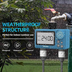 TiFFCOFiO Sprinkler Timer Outdoor, Digital Programmable for Garden Hose, Irrigrtion Timer with Rain Delay and Manual Mode (2 Outlets, 2 Packs) - Image 5