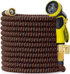 Expandable Garden Hose 100 ft with 10 Function Nozzle, 2026 New No Kink Flexible Water Hose 100ft, Lightweight, Leak-proof, 3/4" Solid Brass Fittings, 3750D Outer Fabric, Durable Expanding Latex Core by Sowgreen