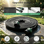 Flat Soaker Hose 25 ft 4-Pack with Splitter, 80% Water-Saving Drip Irrigation Hose 100 ft, Linkable DIY Garden Soaker Hose System for Garden Beds, Lawn, Vegetables & Trees (25ft 4-pack) - Image 3