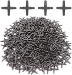 Hose Barb Fittings, Pack of 50 1/4 Inch 4 Way Cross Connector for 4mm 7mm Micro Tubing Drip Irrigation Black(A-50pcs) - Image 3