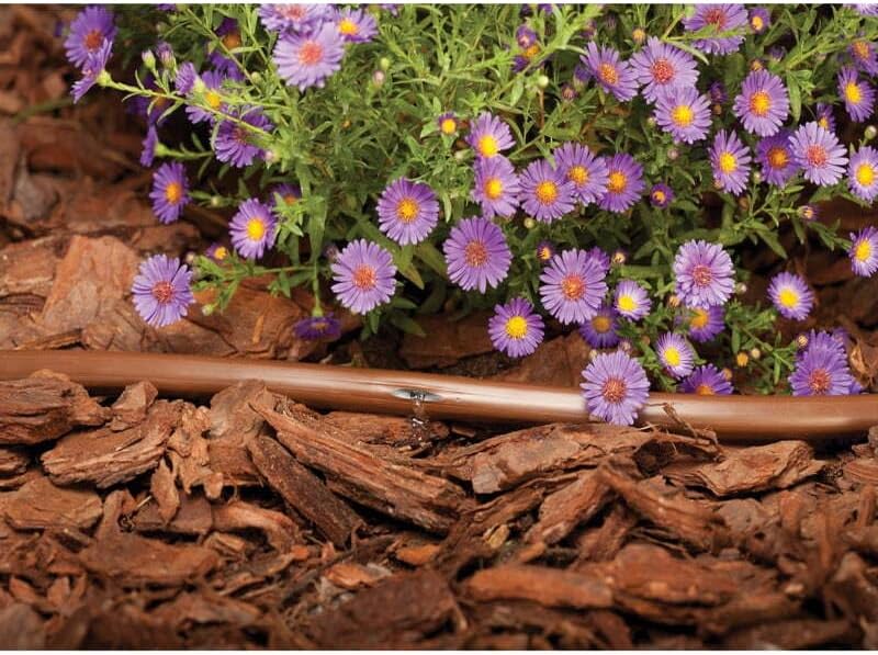 Rocky Mountain Goods Drip Hose Emitter Tubing 100 Foot 1/2” - Brown Seeping Drip Soaker Hose with Emitter Hole Every 18” - More Reliable and Consistent Watering - Saves 80% more Water - Image 2