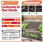 100FT 1/2-Inch Soaker Hose, Flexible with Solid Brass Connector, Leak-Resistant Watering System for Gardens & Vegetable Beds - Image 3