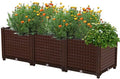 YSUEFIJO Raised Garden Bed Planter, Elevated Plastic Raised Garden Bed Planter Box, Planting Raised Container with Water Design & Drainage Holes, for Flower Vegetable Herbs by WELCOMETOYSUEFIJO