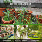 Drip Irrigation Kit, 1/4" PE Garden Watering System with Adjustable Nozzles & Timer Controller, Automatic Watering Kit for Greenhouse Patio Potted Vegetable Plants (30m Tube) - Image 2