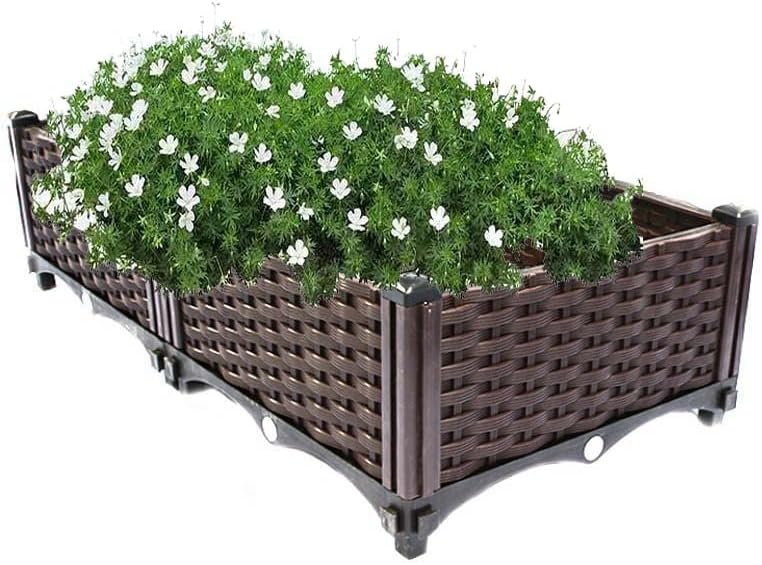 YSUEFIJO Raised Garden Bed Box Vegetable Planter, Planter Box Plastic Rectangle, Garden Bed Kit for Vegetables, Elevated Planter Box for Flower/Herb/Backyard/Patio/Balcony by WELCOMETOYSUEFIJO