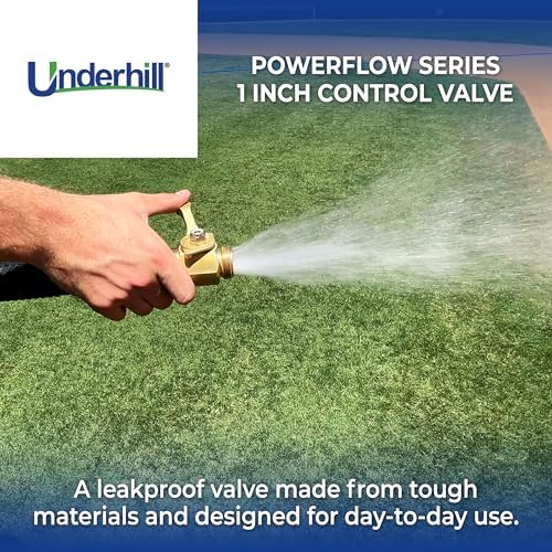 Underhill PowerFlow Brass Hose Shut Off Valve, 1-Inch Hose Thread NPSH, High Flow Cutoff End Attachment, Heavy-Duty Commercial Fittings, 48 GPM, CV10H - Image 2