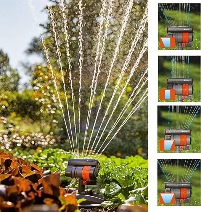 GARDENA 20575 | Up to 2300 sq ft - ZoomMaxx Adjustable Oscillating Sprinkler on Metal Step Spike with US Hose Threads for Watering Large Area Lawn, Yard and Garden. Quick Connect Included. - Image 3