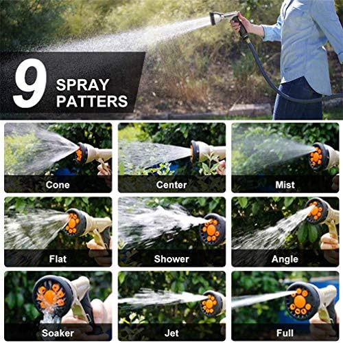 Garden Hose Nozzle Sprayer Gun, 9 Adjustable Watering Patterns, Heavy Duty Metal High Pressure Water Gun, Comfort Grip Gardening Watering Tool for Car Washing, Watering Lawn, Pet Shower, Road Cleaning - Image 6