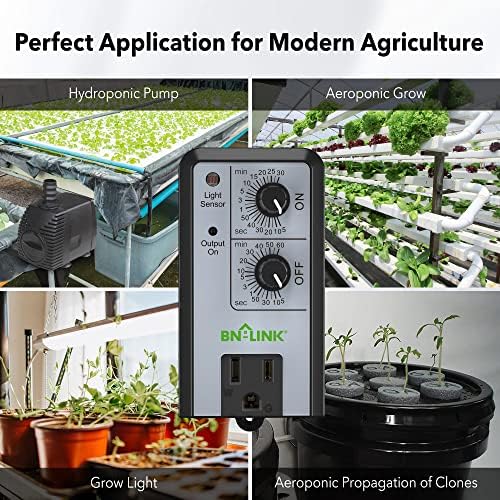 BN-LINK Short Period Repeat Cycle Intermittent Timer, Interval Timer - Day, Night, or 24 Hour Operation, Photocell Light Sensor Dusk to Dawn for Hydroponics Aquaponics Aeroponics - Image 4