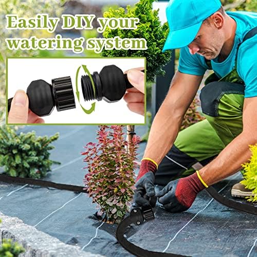 Weysat 6 Pcs Garden Soaker Hose 25 Ft 1/2" Flat Double Layer Consistent Drip Hose Leakproof Heavy Duty Irrigation Save 80% Water for Garden Bed Vegetable Sprinkler - Image 4