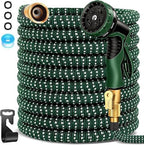 100 FT Expandable Garden Hose, Kink-Free Expanding Flexible Water Hose with 10 Function Spray Nozzle, 3/4" Solid Brass Fittings, 5-Layer Latex Core, 3750D Fabric, Leak-Proof Retractable Hose by IceZoo