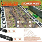 100FT 1/2-Inch Soaker Hose, Flexible with Solid Brass Connector, Leak-Resistant Watering System for Gardens & Vegetable Beds - Image 4