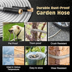 Metal Garden Hose 75FT Stainless Steel Heavy Duty Flexible Lightweight Water Hoses Pipe with 10-Function Spray Nozzle and 3/4" Solid Brass Fittings No Kink Durable for Outdoor Yard & Lawn - Image 4