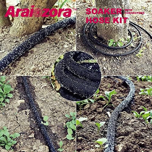 Soaker Hose 150FT 1/2 Inch Premium Kit with Solid Brass Connectors & Stakes, for Deep Root Watering in Flower Beds & Landscaping - Image 6