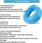 12x16mm 12 inch Garden Hose Flexible High Pressure Rubber Hose PVC Material Explosion-Proof Torsion-Resistant Blue Outdoor Yard Water Pipe - Image 7