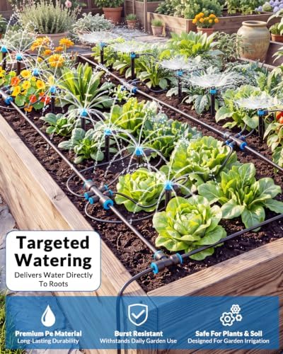 CICKATA 230FT Drip Irrigation System Kit, 20-45 PSI Water Flow Rate 40GPH - Image 4