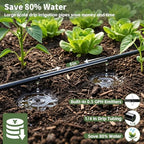 1/4 Inch Drip Irrigation Tubing 500Ft – Built-in 0.5 GPH Emitters Every 6", Flexible LLDPE Hose with Smooth Inner Wall, Water-Saving Drip Line for Garden, Greenhouse, Flower Beds & Landscape, Black - Image 3