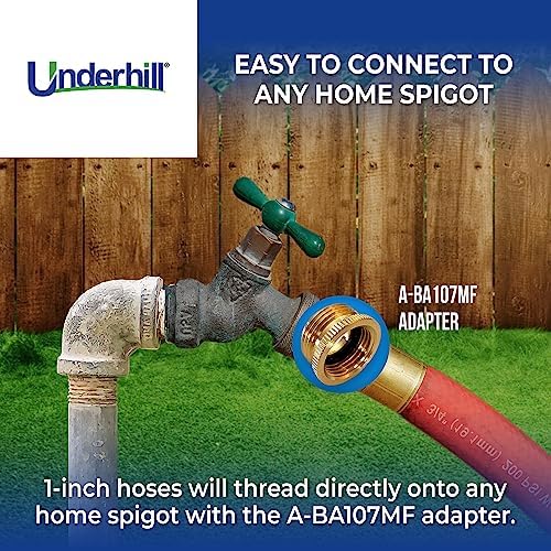 Underhill UltraMax Commercial Garden Water Hose 75 ft, Rubber, Flexible, Anti-Kink, 200 psi WP, 800 psi BP, H10-075R, 1 Inch x 75 ft NPSH, Red - Image 6