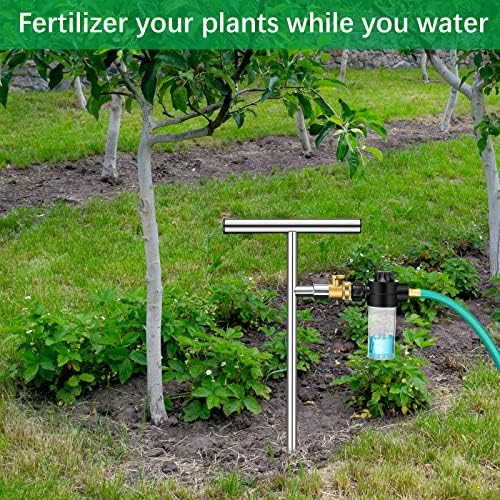 Root Feeder Deep Root Watering Tool with Fertilizer Dispenser Tree Watering Spike Watering Wand Irrigation System,for Plants Trees Bushes Shrubs Made of Stainless Steel with Shut Off Valve T Handle - Image 2