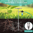 Stainless Steel Deep Root Tree Watering Tool,Root Feeder with Fertilizer Bottle Watering Wand Irrigation System Watering Stake,for Trees Bushes Shrubs Fruit Trees with Brass Valve T-Handle - Image 2