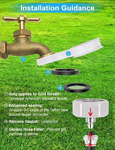 Misters for Outside Patio 89FT(27.3M)+34 Brass Mist Nozzles+a Brass Adapter(3/4") Detachable Outdoor misting Cooling System for Garden, Waterpark, Greenhouse, Backyard - Image 3