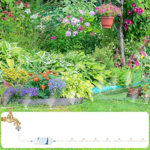 Glooglitter 59 ft Misting Cooling System, 16 Brass Nozzles, 3/4" Adapter - Image 5