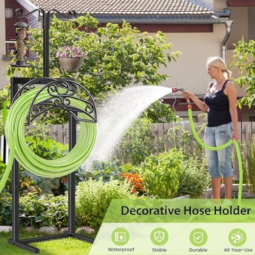 TomCare Garden Hose Holder, 4 Spikes Water Hose Hanger for 160FT Hose - Image 5