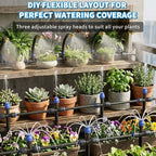 Drip Irrigation System 130FT with 10 Bendable Nozzles, 10 Misting Emitters, 10 8-Outlet Drip Emitters, 1/2 & 1/4 Inch Hoses – Garden Watering & Misting Kit for Yard, Lawn, Greenhouse - Image 2