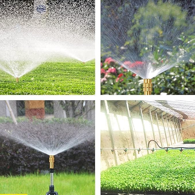 KHANJAN Brass Adjustable Copper Misting Nozzle Brass Spray Sprinkler Gardening Garden Lawn Irrigation, Black & Golden (10) (Yellow) - Image 5