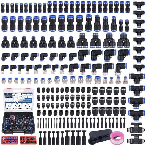 200 PCS Pneumatic Quick Connect Air Hose Fitting Kit by Ailbiuko