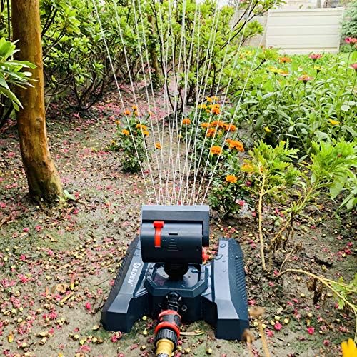 Eden 94125 Adjustable 4-Way Mini Turbo Oscillating Sprinkler W/Quick Connect Starter Set, 16 Nozzle, Covers up to 4,069 sq. ft. Heavy Weight Base - Image 2