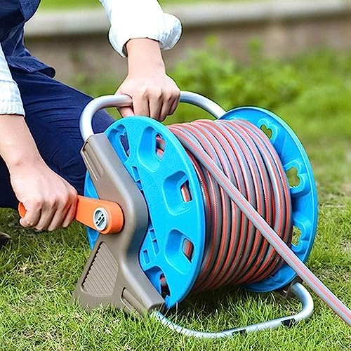 Portable Garden Hose Reel,Compact Durable Water Hose for Car Washing/Garden Irrigation/Pet Bathing with 10 Function Spray Nozzle Hose Reels (Color : Blue, Size : 50m) - Image 4