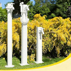Water Hose Stand with Faucet - Versatile Garden Hydrant, Outdoor Fountain, Round/Square/Hexagon Design, Perfect for Yard & Patio Use (White 37.4in) - Image 7