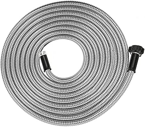 Yanwoo 304 Stainless Steel 30 Feet Garden Hose with Female to Male Connector, Water Hose, Metal Hose, Outdoor Hose (30ft) - Image 2