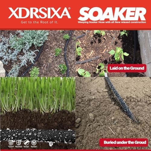 Soaker Hose 5/8 Inch 100FT Heavy Duty, Slow Release Drip Irrigation for Large Farms, Acreage & Sprawling Gardens, Leak-Proof - Image 6