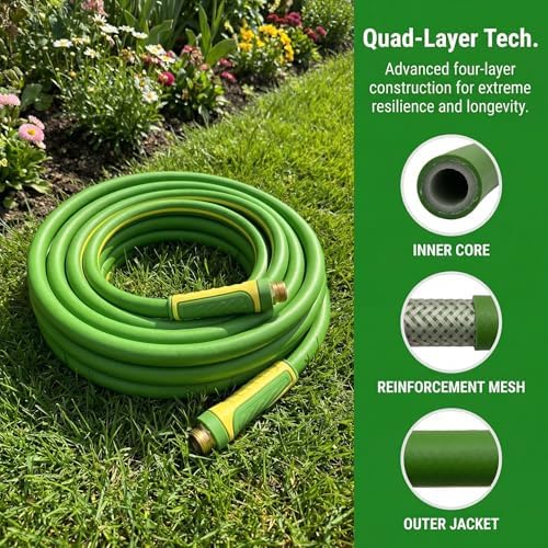 Garden Hose 75ft x 5/8", Heavy Duty Water Hose, Kink Resistant - Image 2