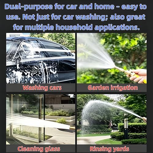 Hose Nozzle High Pressure,High Pressure Garden Hose Nozzle,Car Wash Gun with Hose for Auto Garden Patio Wndow(20 meters) - Image 7