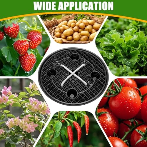 4 Pack Self-Watering Base for Fabric Pot,Auto-Irrigation Water Delivery System,14Inch Plastic Plant Saucer Stand for for Indoor-Outdoo and Grow Tents Greenhouses - Image 7