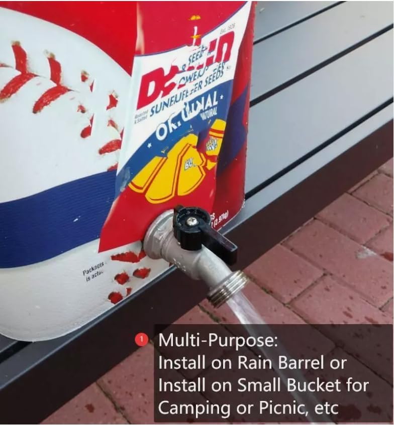 RBS006 Stainless Steel Water Jug Bucket Rain Barrel Spigot Spout Valve ，Replacement for RAINPAL OEM - Image 5