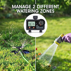 7Penn 2 Zone Water Timer - Programmable Outdoor Irrigation System - Black - Image 5
