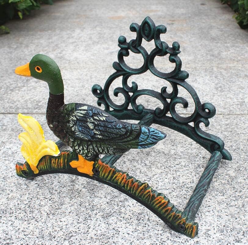 EatingBiting Cast Iron Heavy Duty Garden Hose Holder Duck Decorative Hand-painted Wall Mounted Water Hose Rack Reel Butler Hanger Water Pipe Holds, Rack, Hanger, Antique Wall Decorations - Image 7