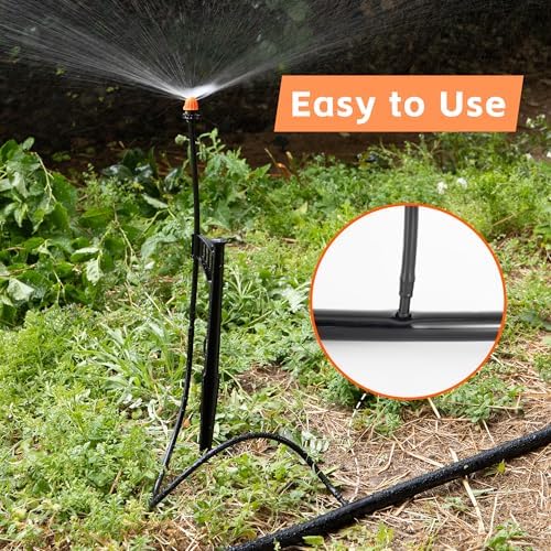 20 Sets 180° Drip Irrigation Micro Sprinkler Heads with 13" Stake - Image 4