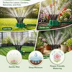 360° Multi-Directional Lawn Sprinkler for Garden & Yard - Precision Irrigation System with 12 Flexible Spray Nozzles, All-Season Durable ABS/PVC Garden Sprinkler with Secure Ground Spike (3Pcs) - Image 5