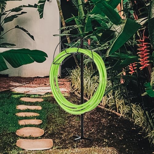 Freestanding Garden Hose Holder Stand, Iron Rack for Outdoor Use - Image 4